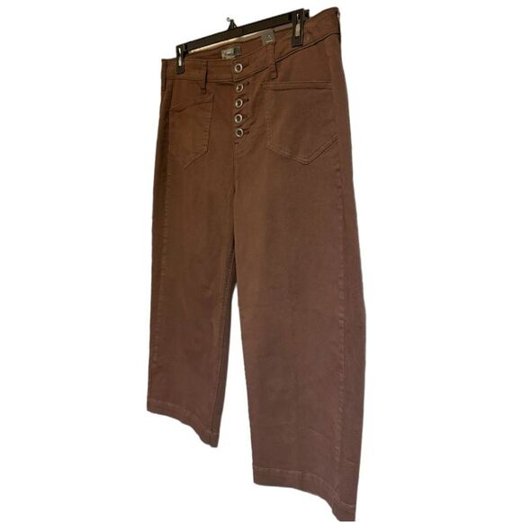 Torrid Brown Puce Crop Wide Leg Stretch Twill High Rise Patch Pocket Pant NWT - Picture 6 of 10